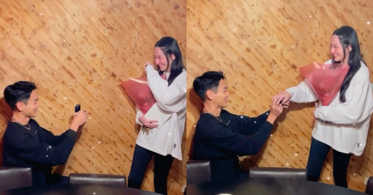 禾浩辰和吳品潔求婚的影片曝光。（圖／翻攝自吳品潔IG）