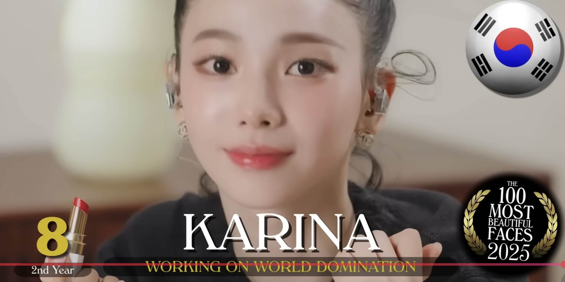 韓國女團BABYMONSTER的PHARITA拿下第3名；aespa的Karina（劉知珉）則是第8名。（圖／翻攝自TC Candler YouTube）