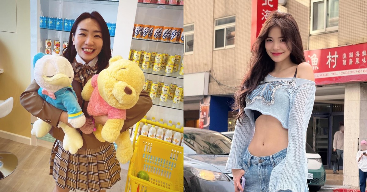 演員林妍霏在台上模仿韓籍啦啦隊員李多慧與台灣粉絲互動的模樣，並嘲諷李多慧「關起門來」會瞬間變臉。（圖／翻攝自林妍霏IG、李多慧IG）