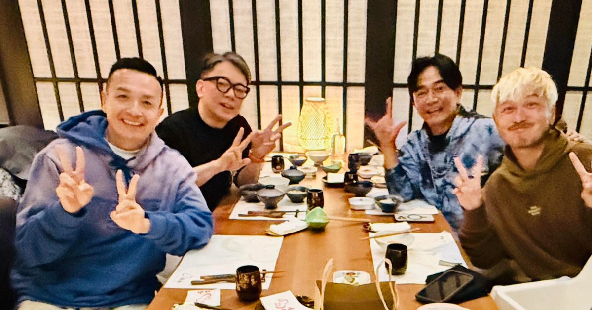 詹惟中近日到醫院探望沈玉琳，並與吳宗憲、小鐘、KID一同聚餐。（圖／翻攝自詹惟中臉書）