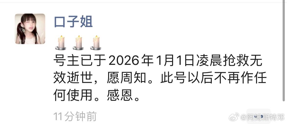 網紅口子姐傳出離世消息。（圖／翻攝自阿姆斯壯微博）