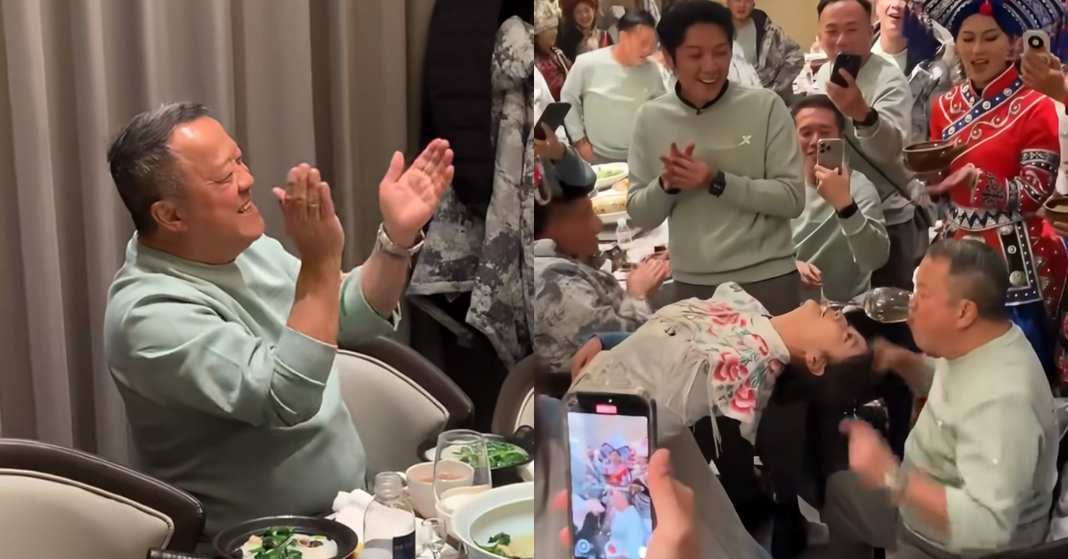 曾志偉與辣妹熱情互動。（圖／翻攝自小紅書）