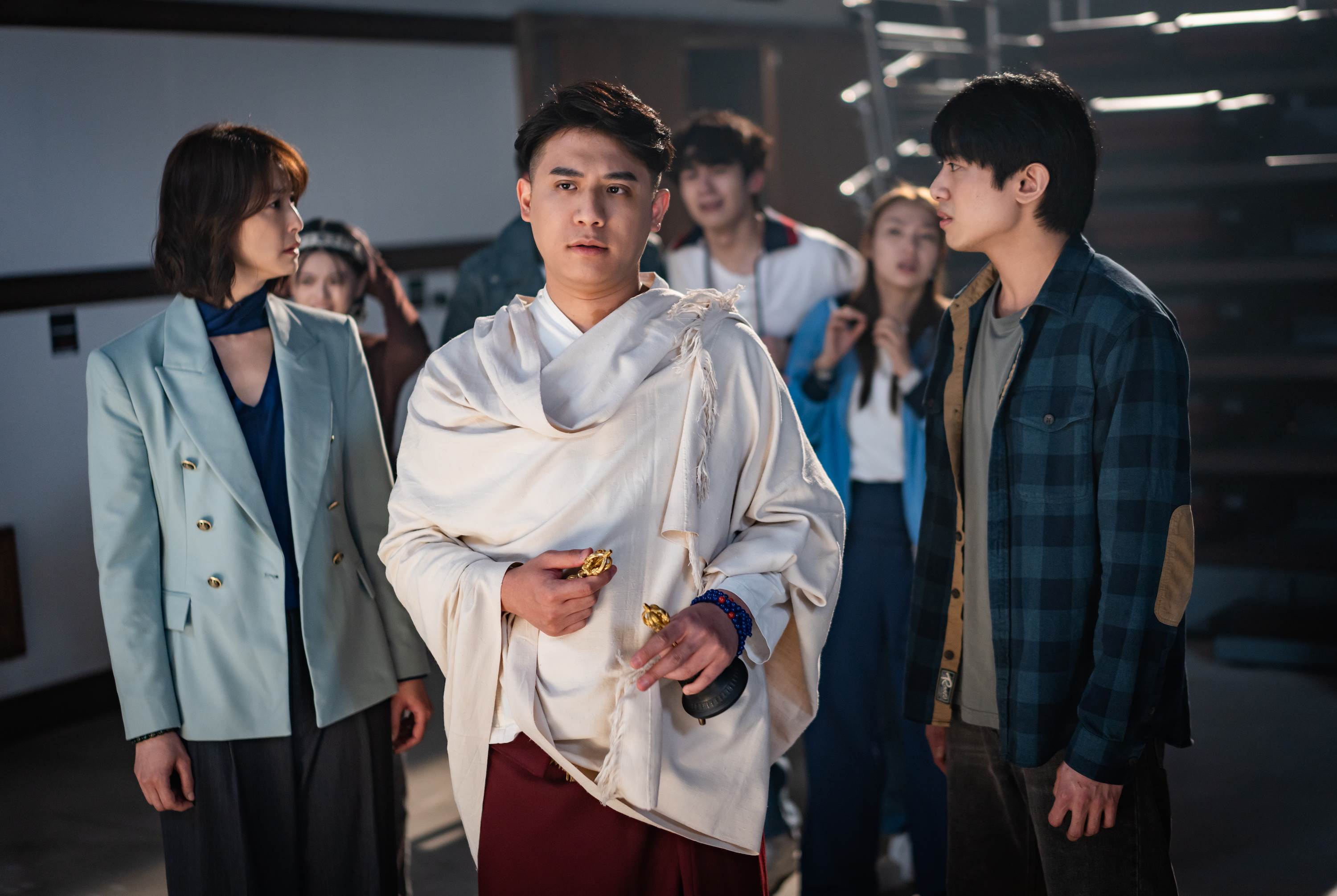 《啵me之我的青春住了鬼》熊仁謙（中）在劇中最後一場惡鬼現身的重頭戲，扮演重要角色。（圖／風暴國際）