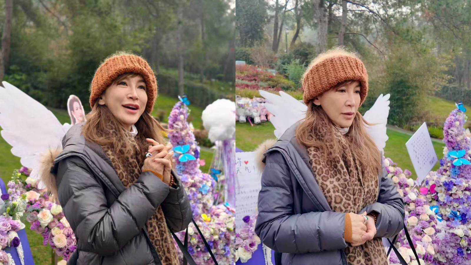 李玟二姐李思林稍早也前往武漢市石門峰紀念公園緬懷妹妹。（圖／Coco李玟二姐NANCY提供）