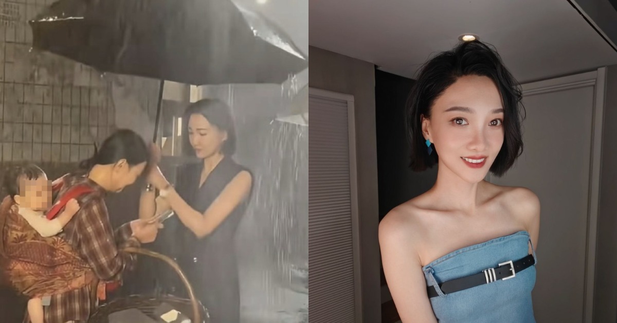 中國大陸一名嬰兒演員在低溫下淋雨拍攝，讓女星邢昀忍不住開轟。（圖／翻攝自微博）