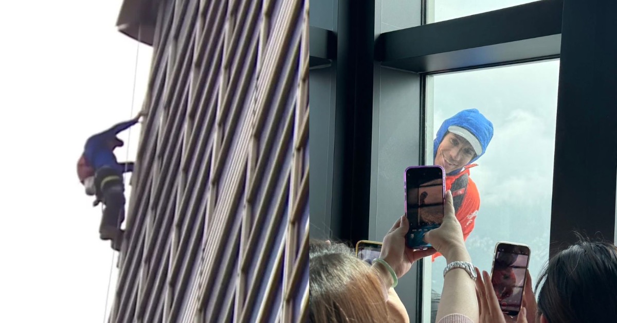 網友分享尾牙巧遇霍諾德掀熱議。（圖／東森新聞、Threads@aurore_yeh授權提供）