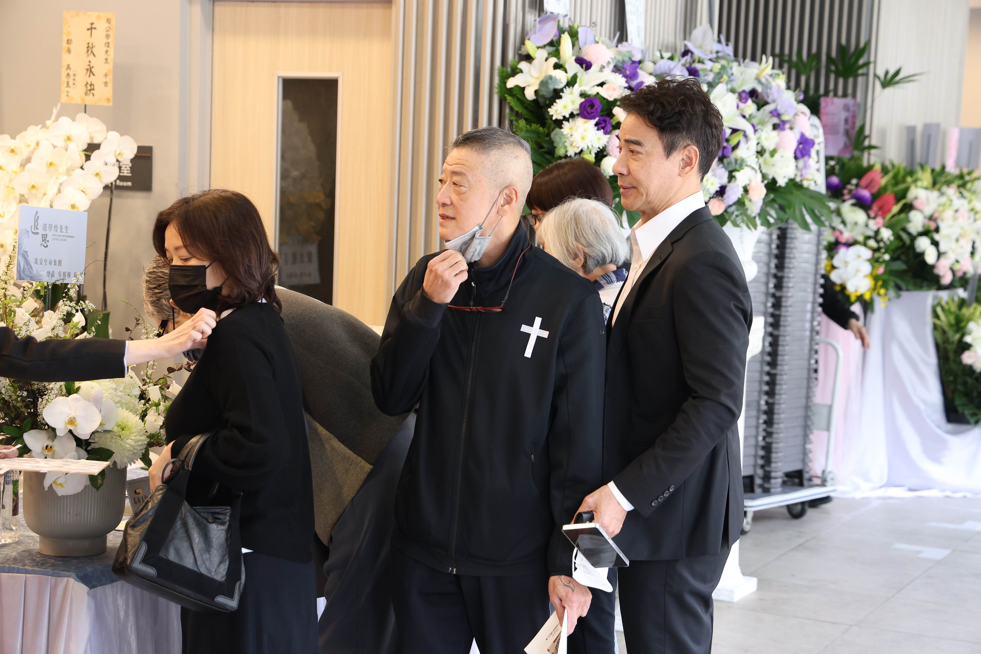 翁家明、李亞明一同出席趙學煌追思會。（圖／東森娛樂）