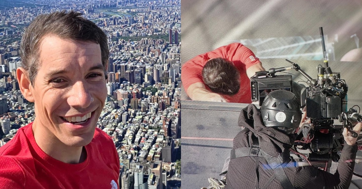 美國知名攀岩高手艾力克斯．霍諾德（Alex Honnold）上月攻頂台北101。（圖／翻攝自霍諾德 臉書）