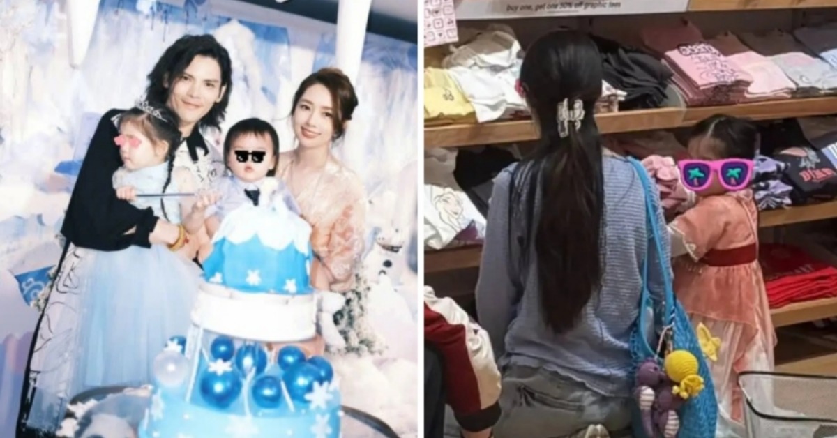 郭碧婷和向佐育有一雙兒女，近日夫妻倆與女兒「小奶皇」現身新加坡平價服飾店。（翻攝微博）
