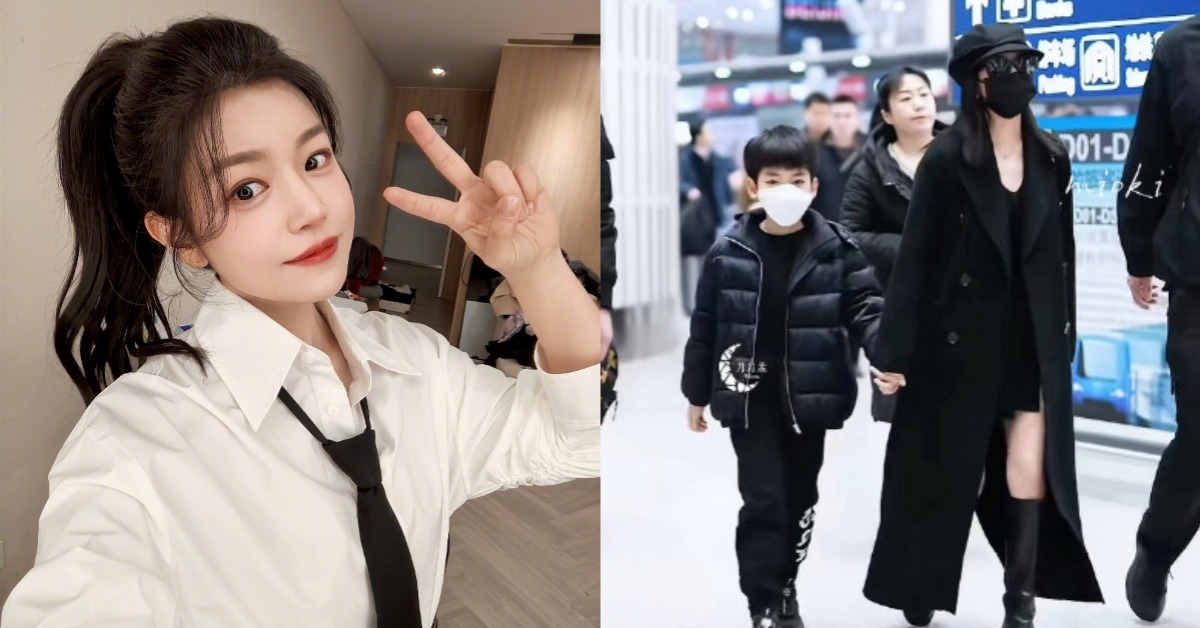 陳妍希與兒子分開過年。（圖／翻攝自微博）