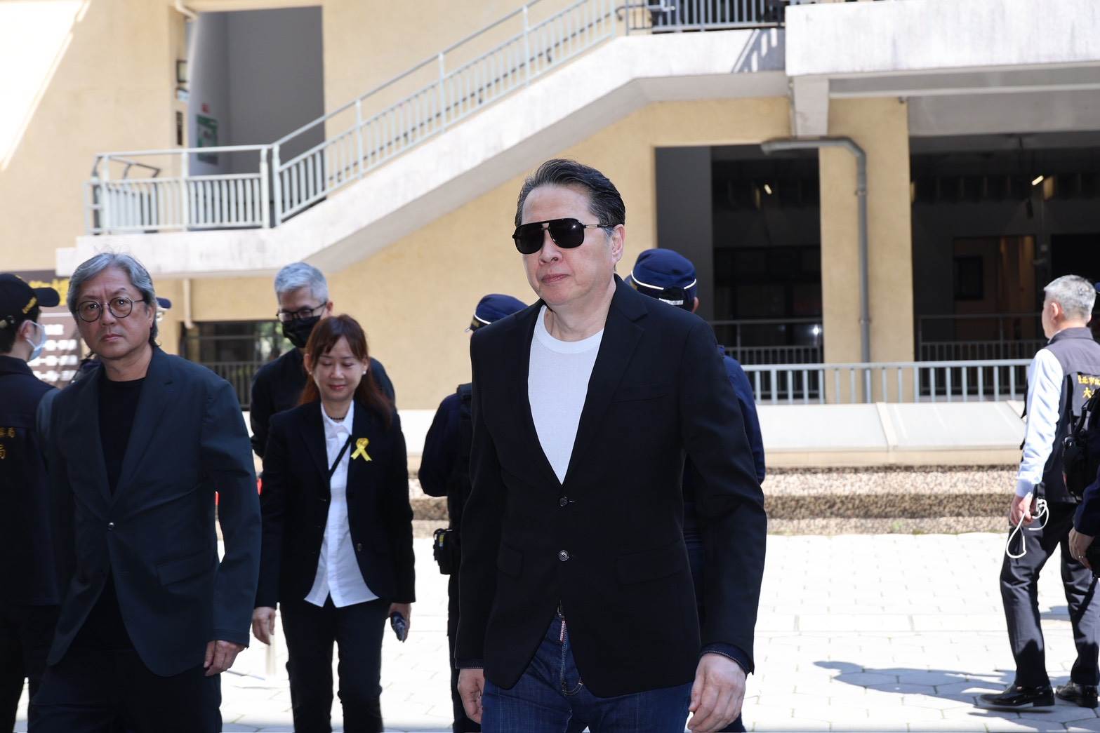 歐陽龍現身告別式。（圖／東森娛樂）