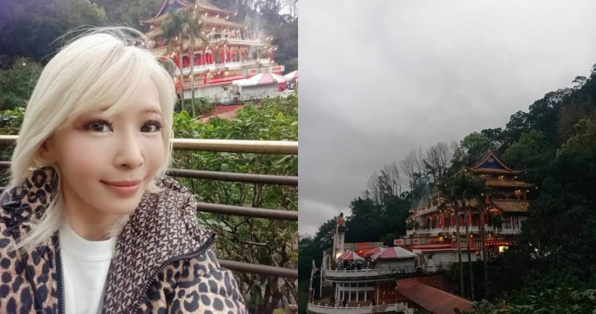 Makiyo近日在社群分享，她初一首次造訪媽媽常去的台北木柵指南宮，被廟方員工熱情迎接。（圖／翻攝自＠Makiyo new 川島茉樹代 臉書）