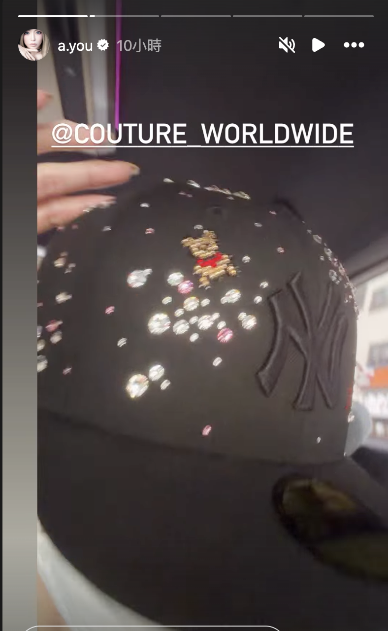 濱崎步分享帽子上的裝飾。（圖／翻攝自濱崎步IG）