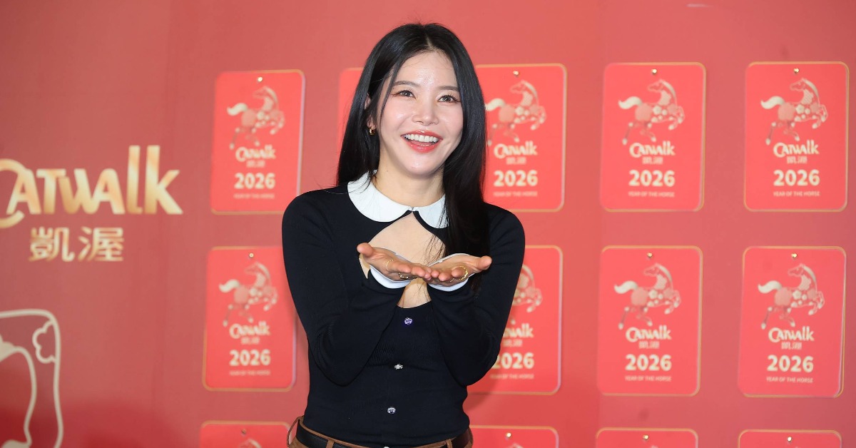 頌樂今（23）日一早出席凱渥集團開工儀式。（圖／東森娛樂）