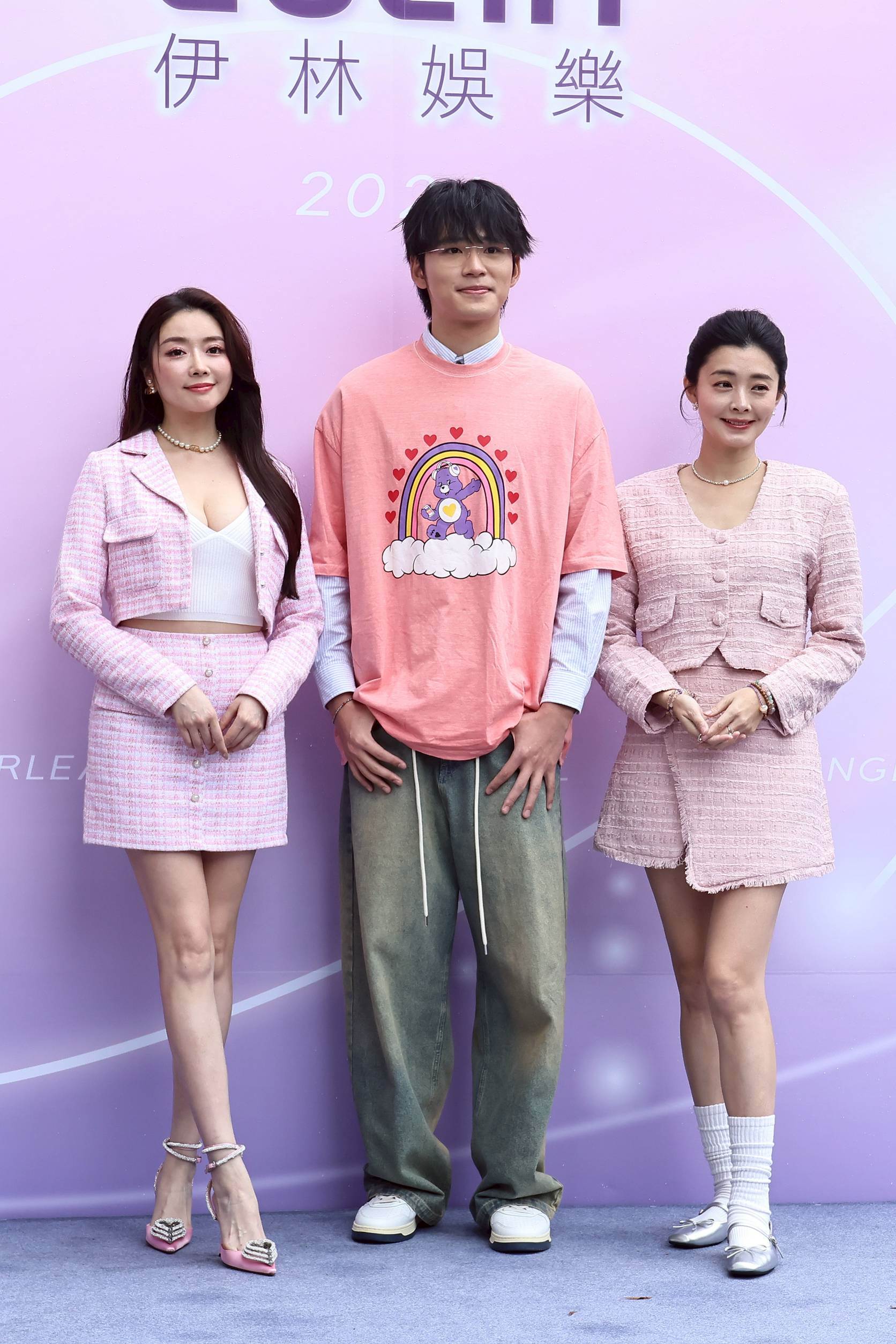 成語蕎（左起）、王品澔、夏如芝出席開工團拜活動。（圖／東森娛樂）