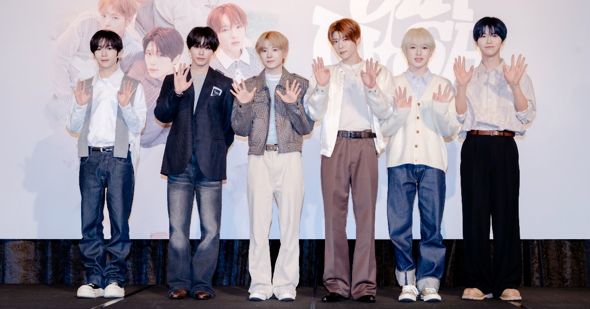 男團NCT WISH左起：遼（Ryo）、陸（Riku）、勇志（Yushi）、是溫（Sion）、咲哉（Sakuya）、栽禧（Jaehee）。（圖／SHOWOFFICE提供）