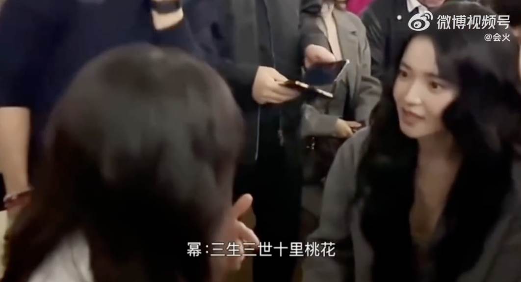 韓國女星金泰梨在米蘭時裝周上和中國女星楊冪打招呼,表示自己看過《<a href='https://star.ebc.net.tw/search/tags/三生三世十里桃花/' target='_blank'>三生三世十里桃花</a>》。(圖/翻攝自微博)