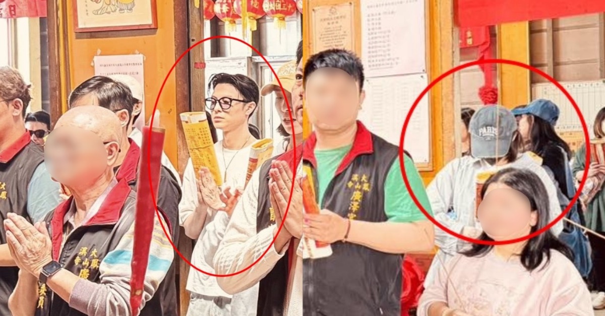 有信徒在大溪鳳山寺廣澤宮目擊粿粿與王子現身，參加開工團拜。（圖／翻攝自大溪鳳山寺廣澤宮臉書粉專）