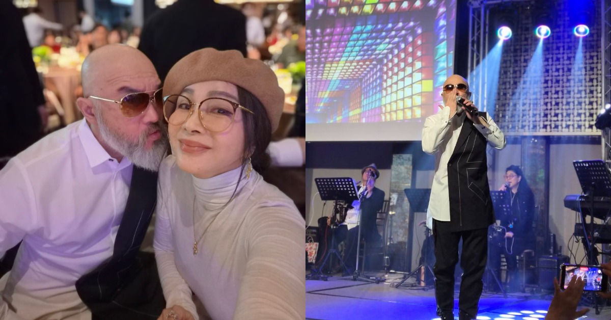 辛龍出席好友生日趴，陳美鳳曬出合照。（圖／翻攝自陳美鳳臉書）