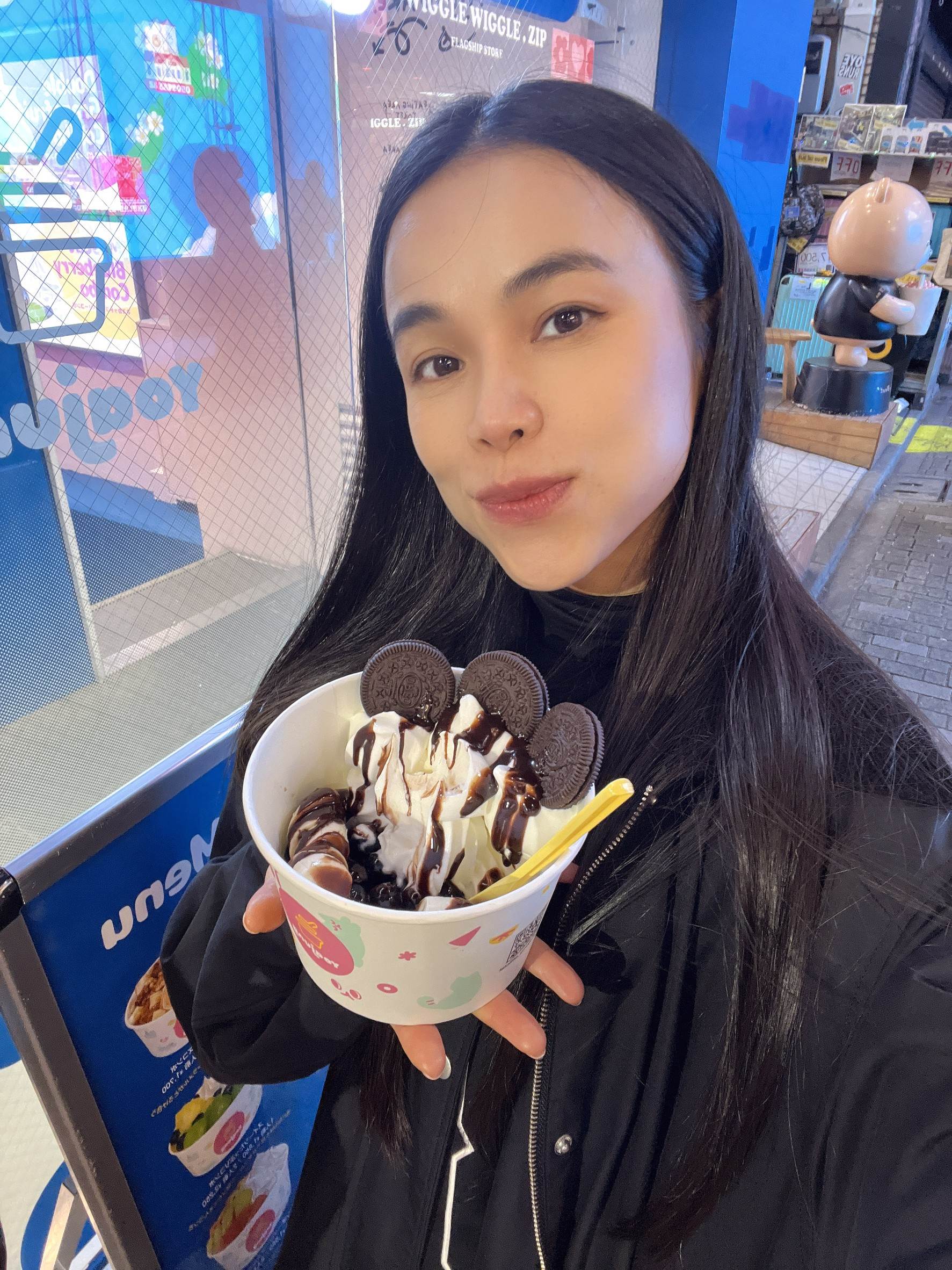 林芯儀開啟賽後美食慶功林芯儀開啟賽後美食慶功。（圖／旺多福多媒體工作室提供）