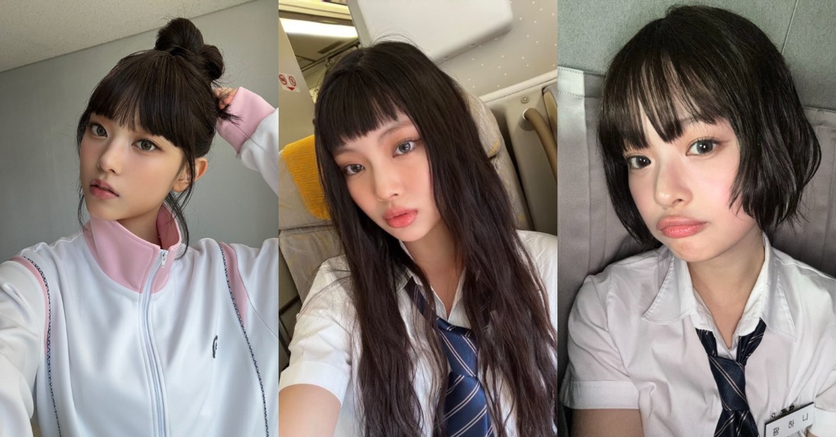 韓國女團NewJeans成員（左起）Haerin、Hyein和Hanni。（圖／翻攝自NewJeans X）