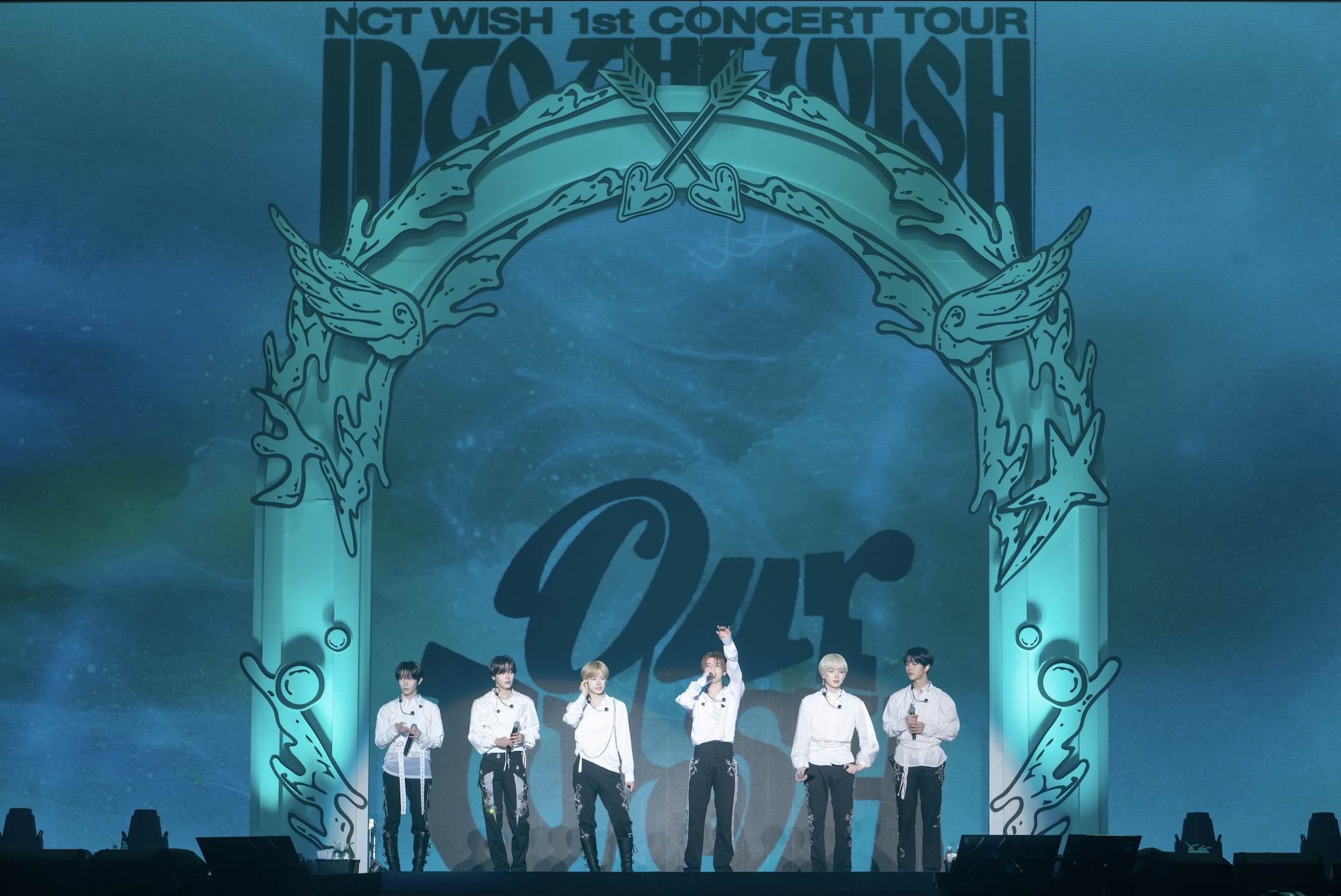NCT WISH相約粉絲3_28再次嗨翻高雄巨蛋。（左起：RYO、RIKU、YUSHI、SION、SAKUYA、JAEHEE）。（圖／SHOWOFFICE提供）
