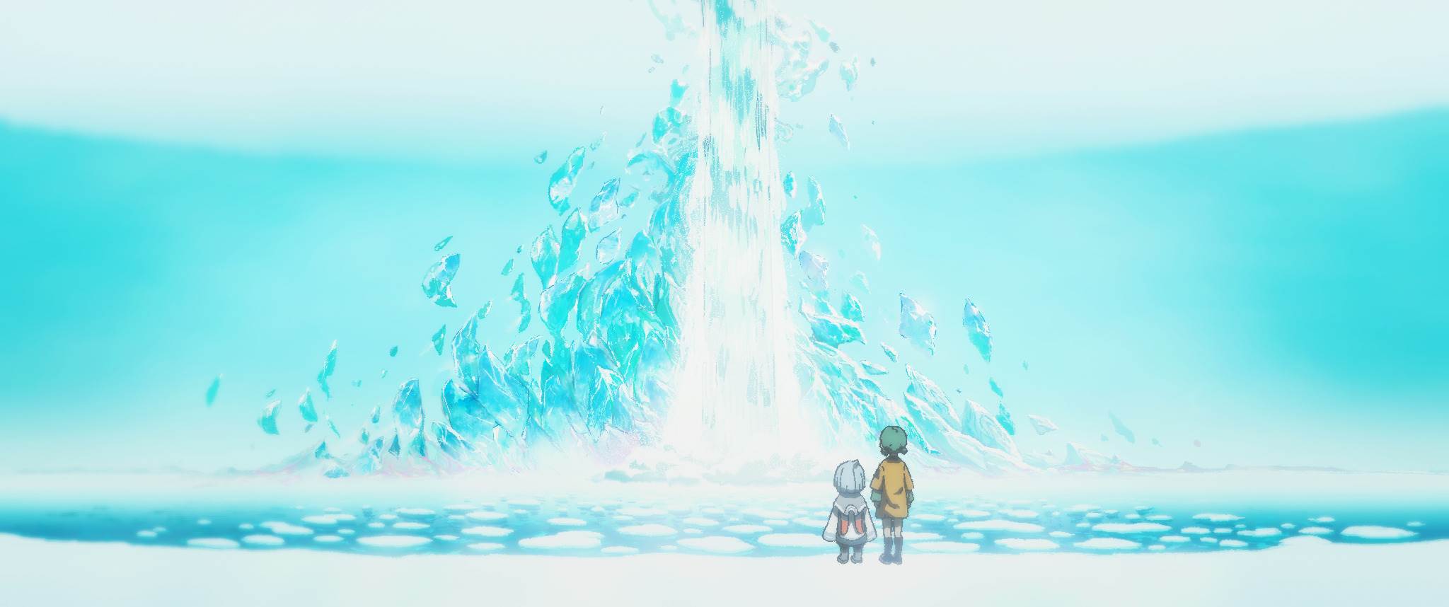 《世外》片中的「彌山瀑布」取代奈何橋，穿過瀑布即可忘卻前世記憶。（圖／甲上娛樂）