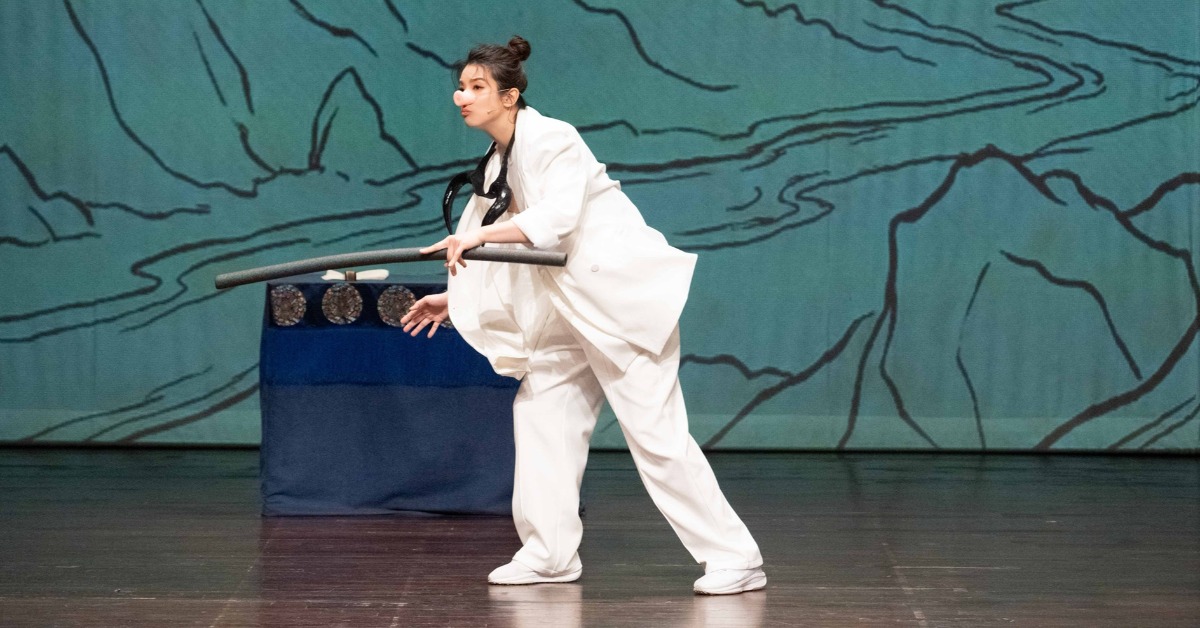 賴雅妍力挺螢幕情侶王傳一，在《壹加一剛好比三小》中扮演豬八戒。（圖／嚞娛樂提供）