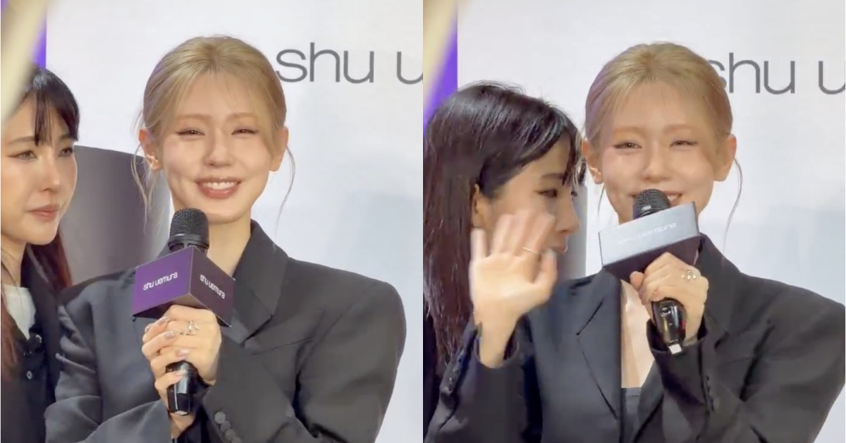 南韓女團i-dle成員曺薇娟出席美妝品牌活動。（圖／東森新聞）