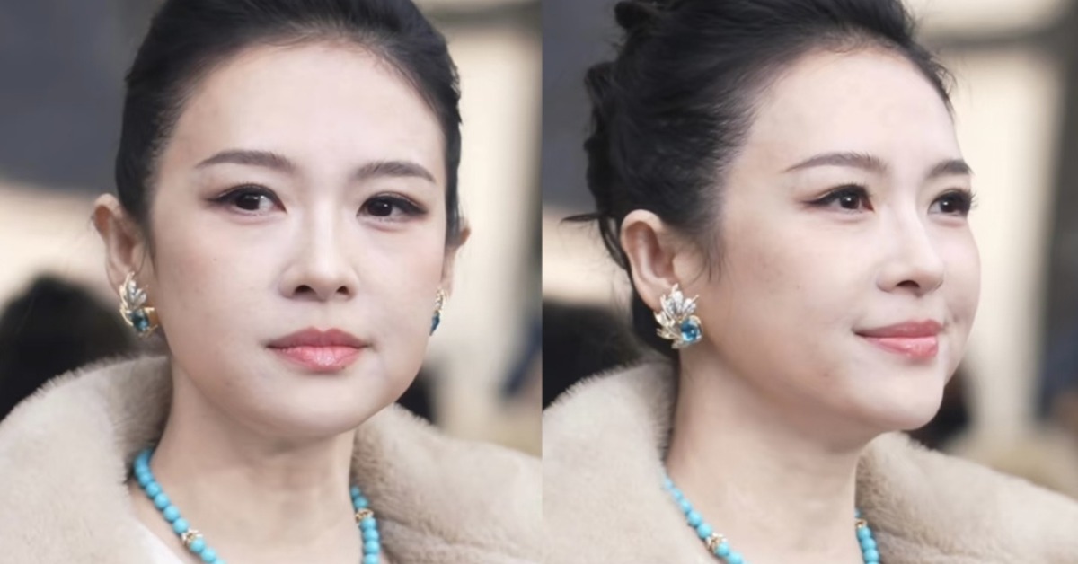 中國女演員章子怡14日以全球代言人身分，出席珠寶品牌剪綵儀式，神采奕奕氣場全開。（圖／翻攝自微博＠偷麦吖吖吖 ）