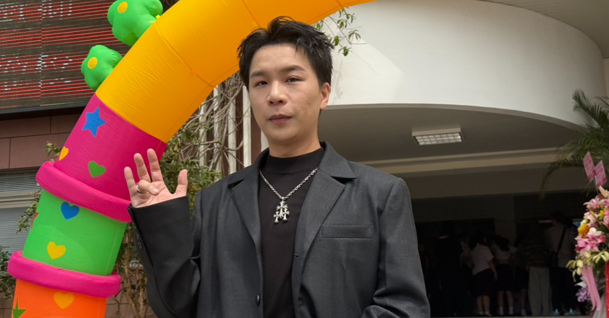 派翠克今（24）日出席華岡藝校活動。（圖／讀者提供）