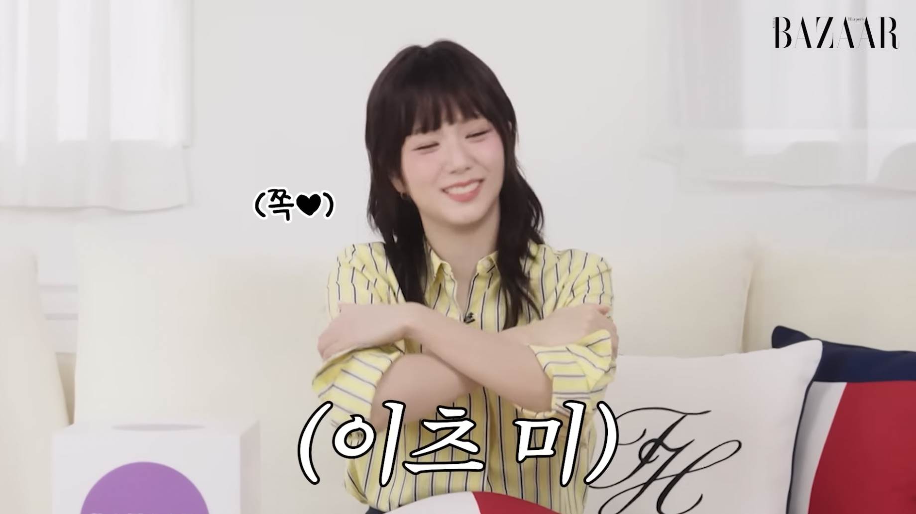 南韓女團BLACKPINK成員Jisoo（金智秀）比起戀愛和事業，更選擇愛自己。（圖／翻攝自 Harper's BAZAAR Korea YouTube）