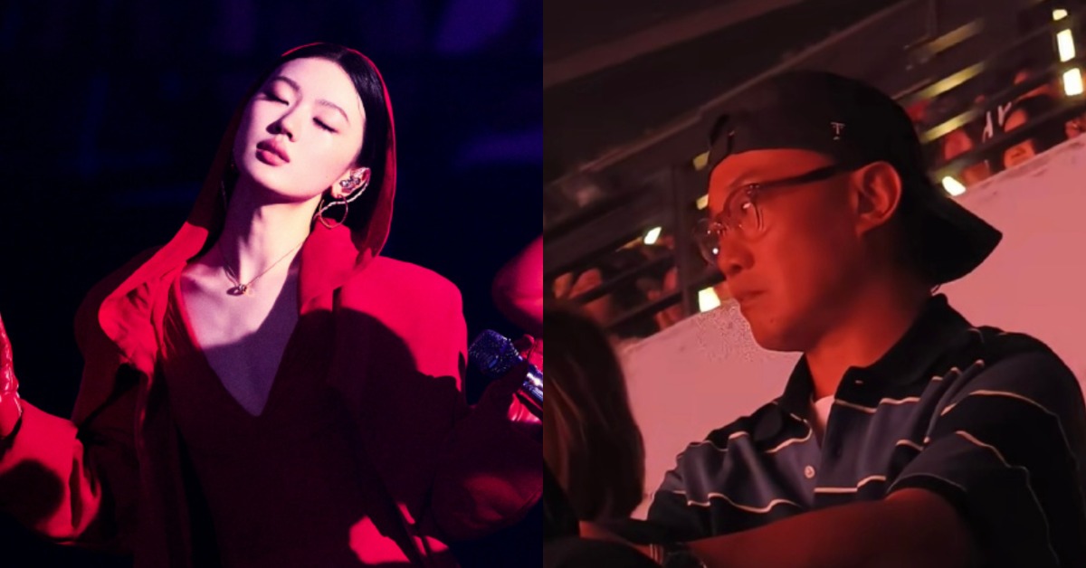 陳奕迅被拍到去看單依純演唱會，但表情一直非常嚴肅。（圖／翻攝自微博）