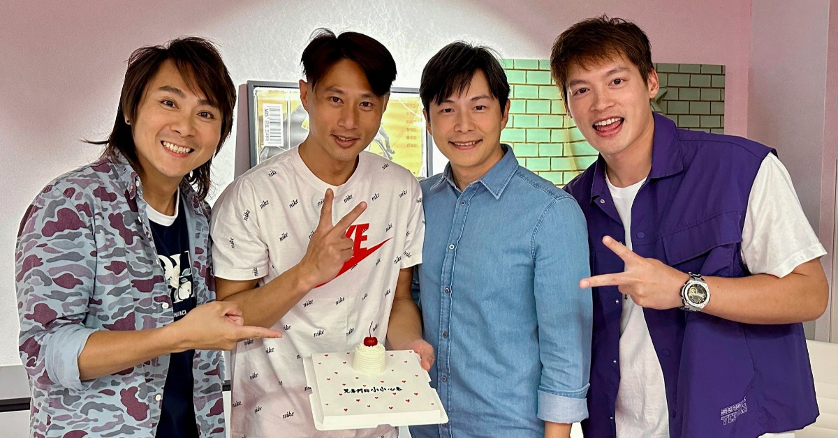 5566合體幫小刀慶生，送上超小塊蛋糕。（圖／通達量能文体提供）