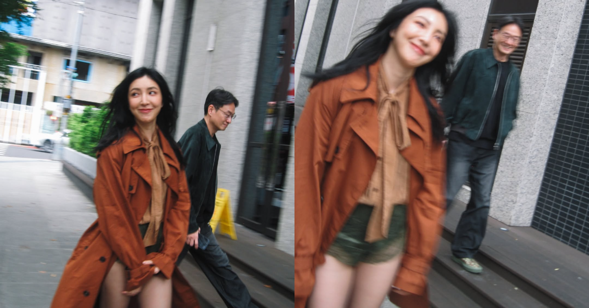 楊謹華邊拍邊跟老公放閃。（圖／翻攝自楊謹華Instagram）