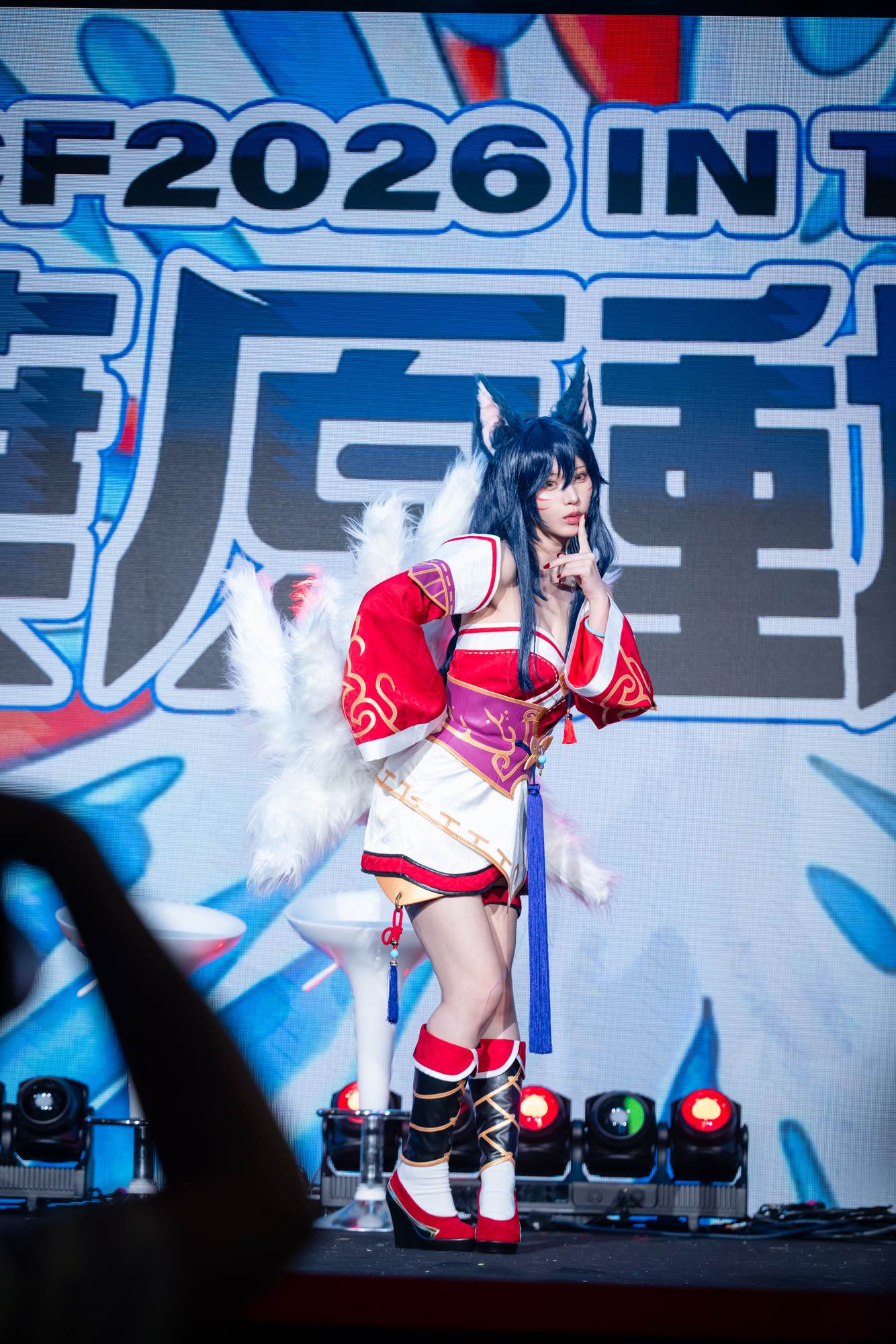 「日本第一Coser」Enako化身「<a href='https://star.ebc.net.tw/search/tags/英雄聯盟/' target='_blank'>英雄聯盟</a>」冠軍角色Ahri（阿璃），從化妝到造型花費了3個小時左右。（圖／2026 A.C.F秋葉原動漫祭提供）