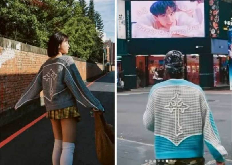 峮峮與李秉諭穿同款服裝，默契十足。（圖／翻攝自峮峮、李秉諭IG）