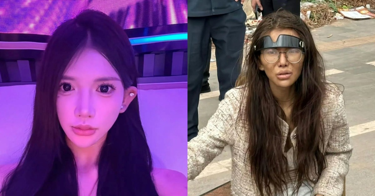 美妝網紅「Umi」今年初被拍到流浪於柬埔寨街頭。（圖／翻攝自-shocking_微博）