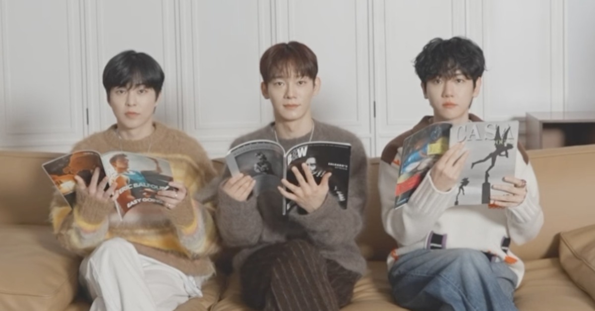 EXO-CBX左起：Xiumin（金珉錫）、Chen（金鍾大）和Baekhyun（邊伯賢）宣布解約INB100。（圖／翻攝自INB100 IG）