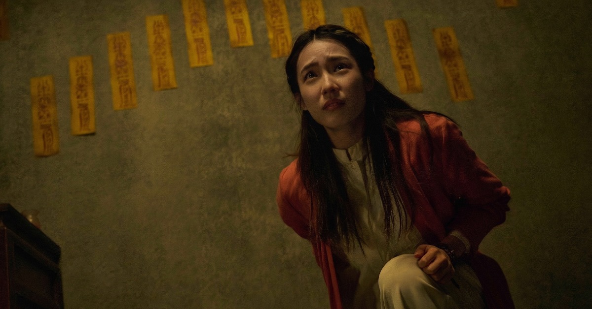 林思宇《祭弒》演出主角童年時期母親，與曹佑寧皆飾演仙姑乩身。（圖／威視電影提供）