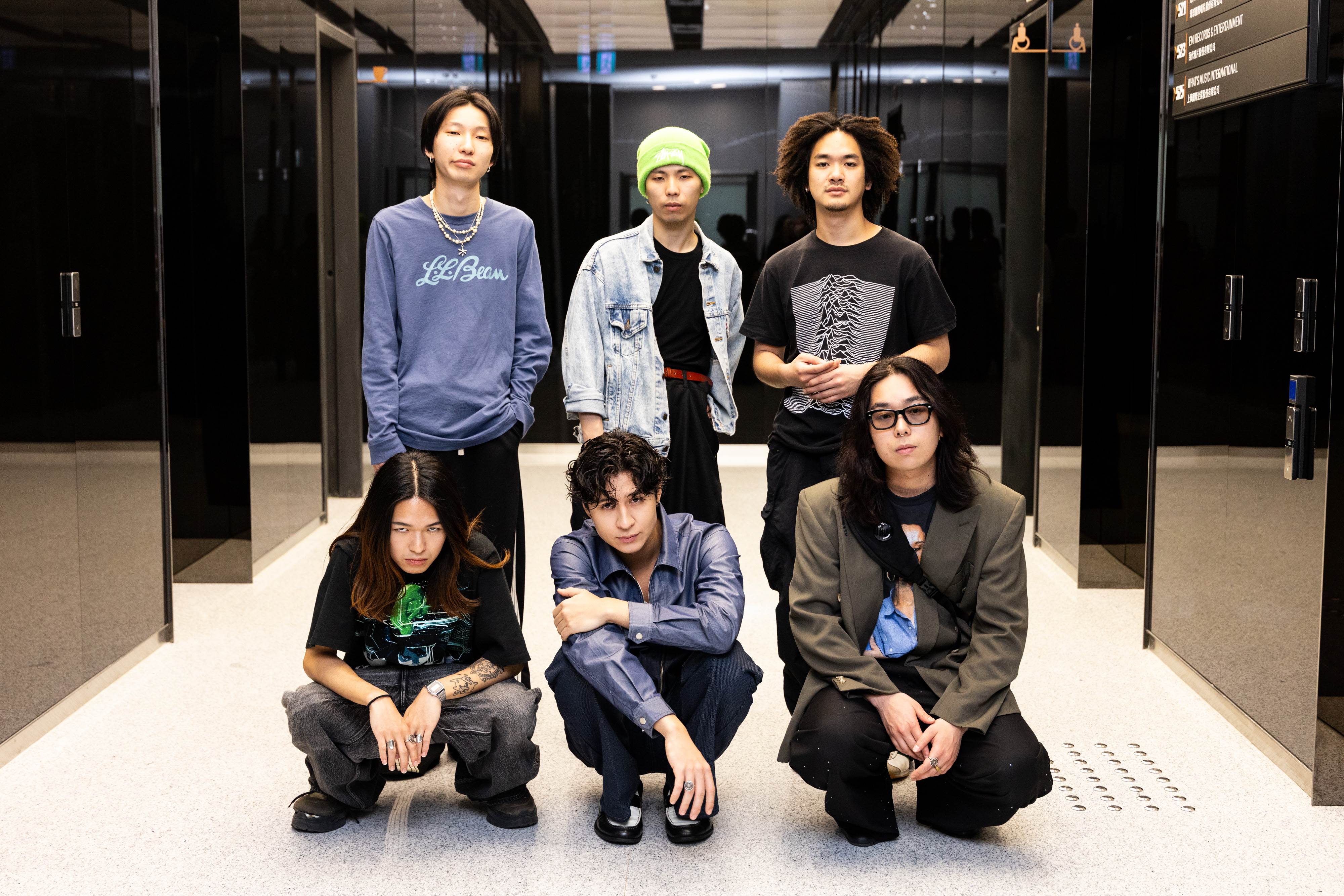 日本新銳樂團Billyrrom，後排左起：Taisei watabiki、Rin、Shunsuke，前排左起：Leno、Moi、Yuta Hara。（圖／Billyrrom提供）