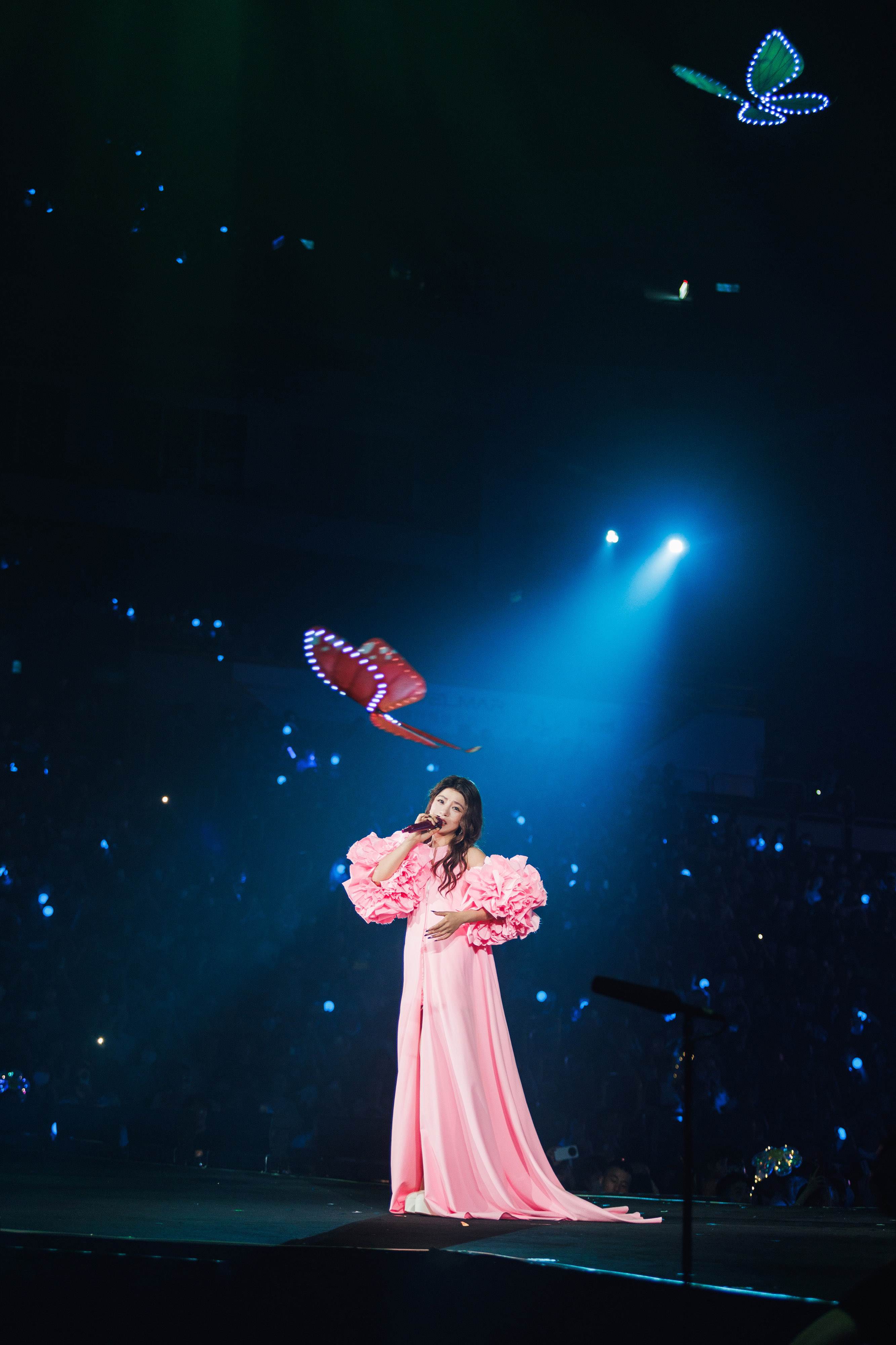 丁噹演唱會上仿生蝴蝶全場飛舞浪漫爆表。（圖／相信音樂提供）