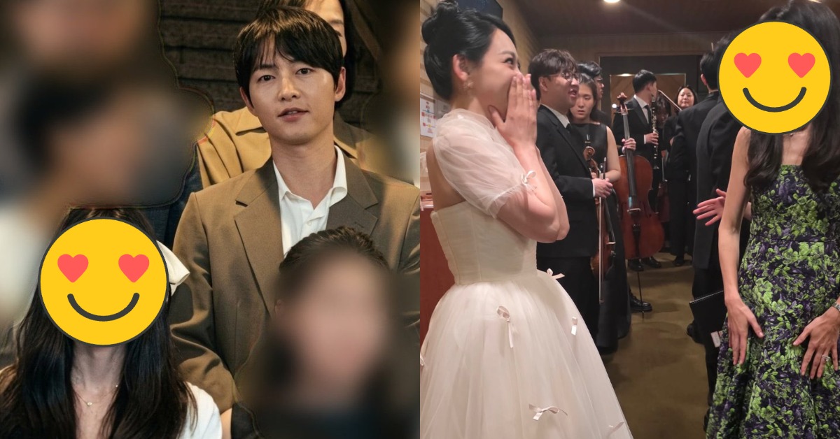 南韓男星宋仲基和妻子凱蒂·露易絲·桑德斯（Katy Louise Saunders）一起出席活動。（圖／翻攝自X、金素賢IG）