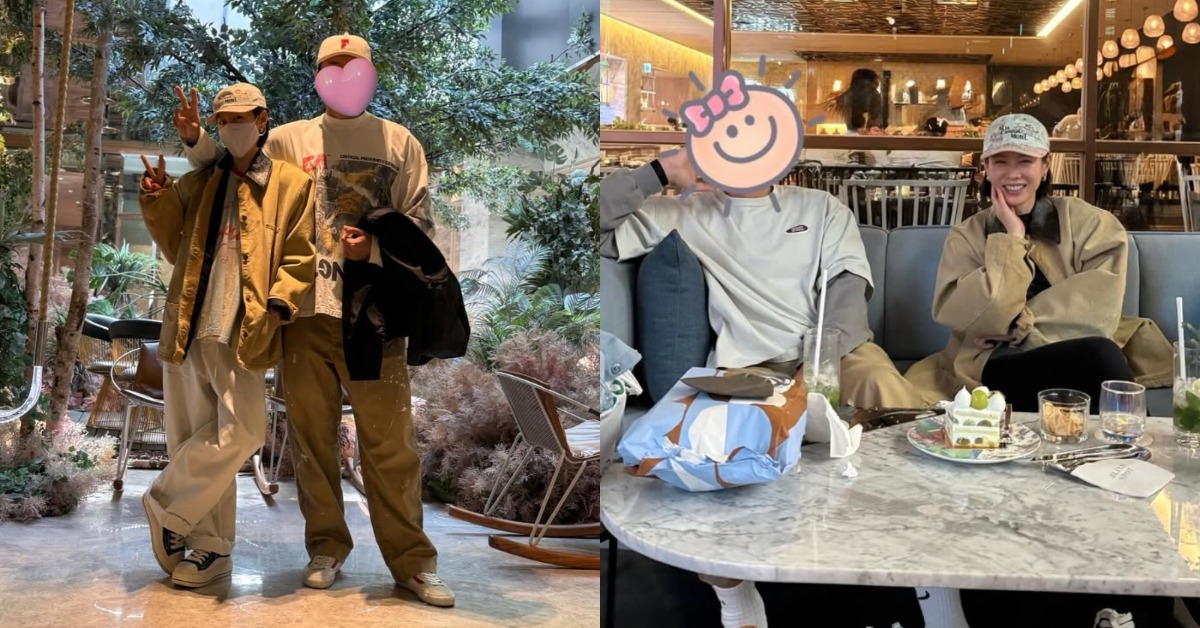 女星孫藝真曬出和玄彬的合照，並曝光是兒子小甜豆攝影。（圖／翻攝自孫藝真 IG）