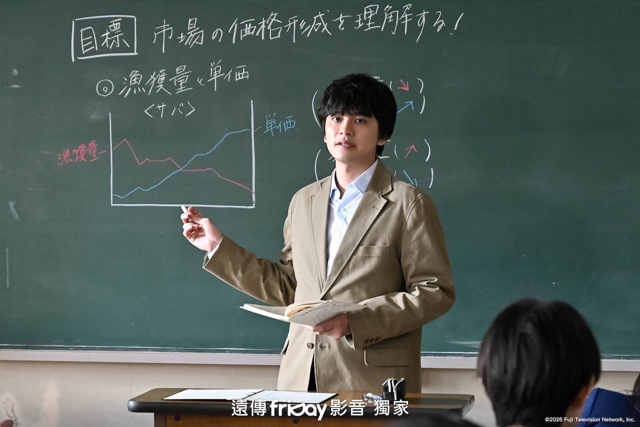 日劇《鯖魚罐頭，航向宇宙》北村匠海飾演新任教師朝野峻一。（圖／friDay影音提供）