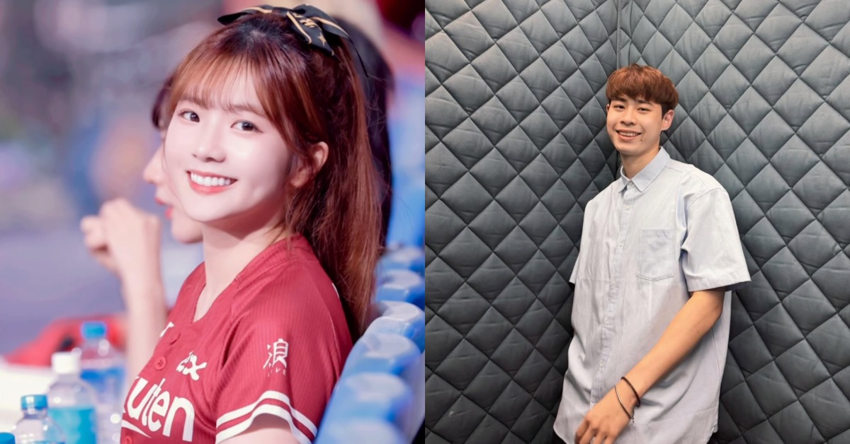 笑笑與同隊球員林信寬被爆出熱戀。（圖／翻攝自笑笑、林信寬IG）