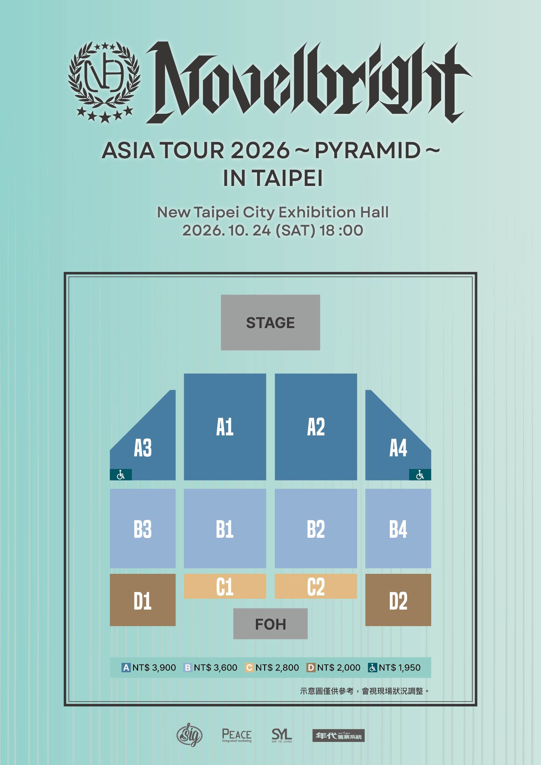 Novelbright 演唱會票價圖。（圖／和協整合行銷提供）