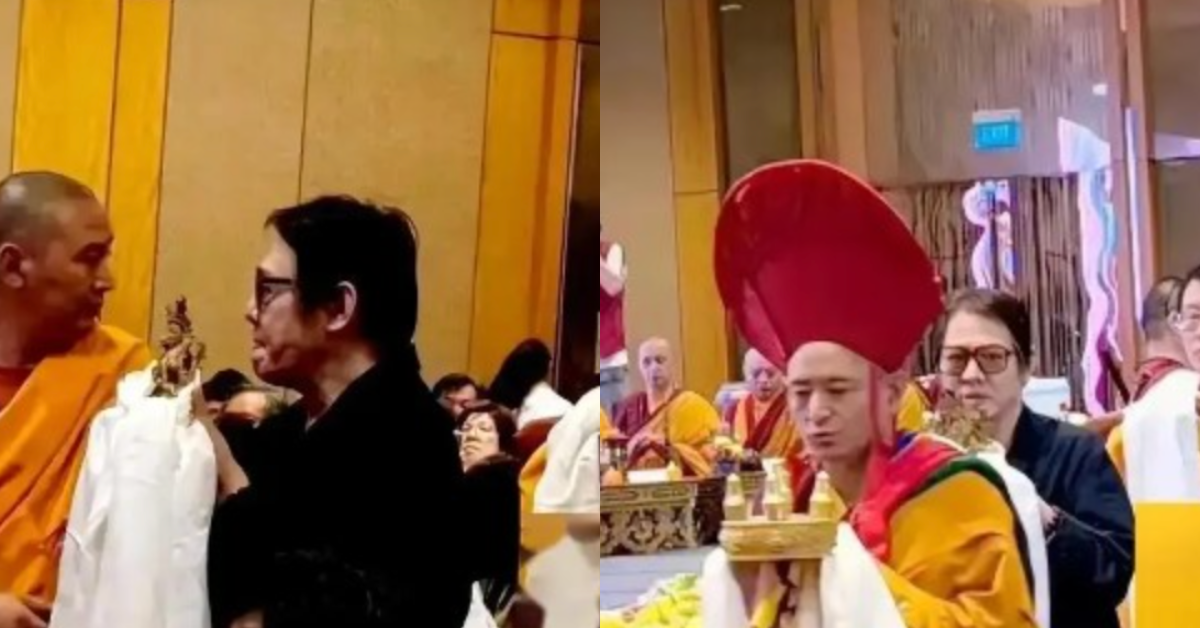 李連杰疑似現身法會。（圖／翻攝自微博）