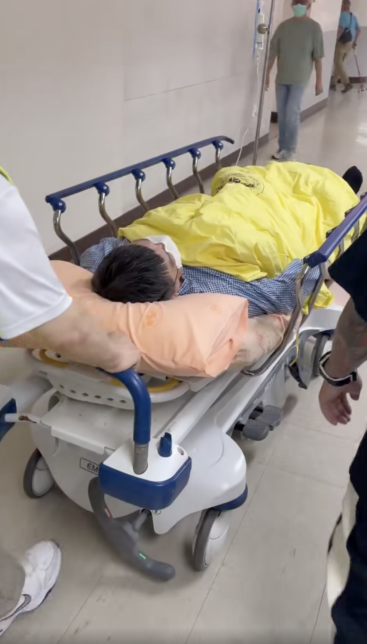 孫德榮昨日緊急送醫治療。（圖／翻攝自孫德榮臉書）