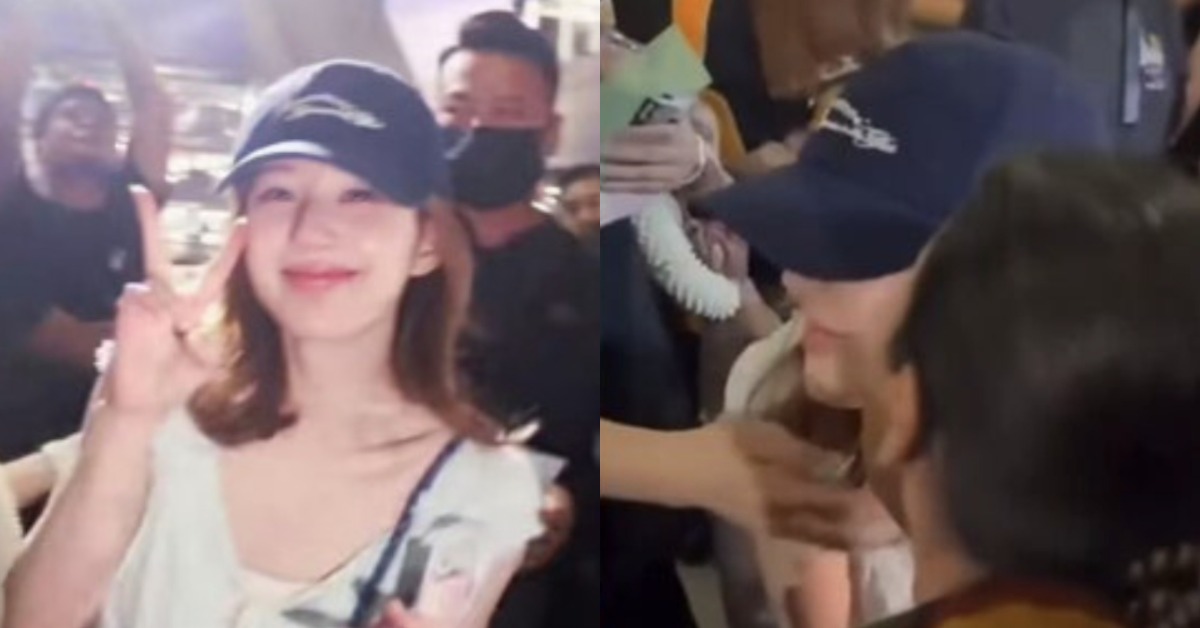 中國女星趙露思到達泰國準備9日的演唱會。（圖／翻攝自微博）